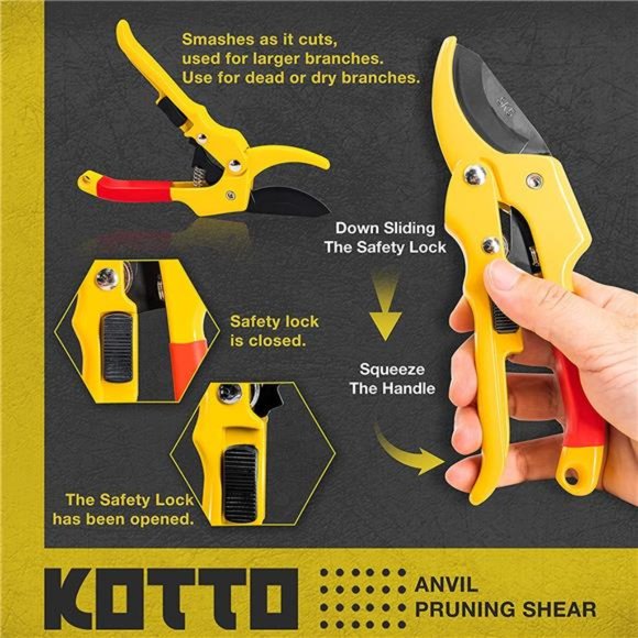 4 Pack Professional Bypass Pruning Shears, Stainless Steel Cutter Clippers - Picture 4 of 7